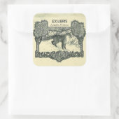 Woodsキツネの編集可能蔵書票 スクエアシール (バッグ)