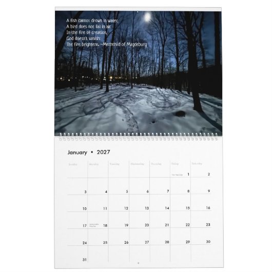 Woods Walking 2026 Calendar カレンダー (1月 2027)