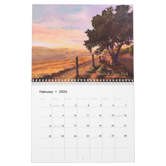 Woodside  2026 Calendar カレンダー (2月 2026)