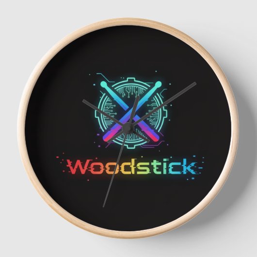 woodstick clock 壁時計 (正面)