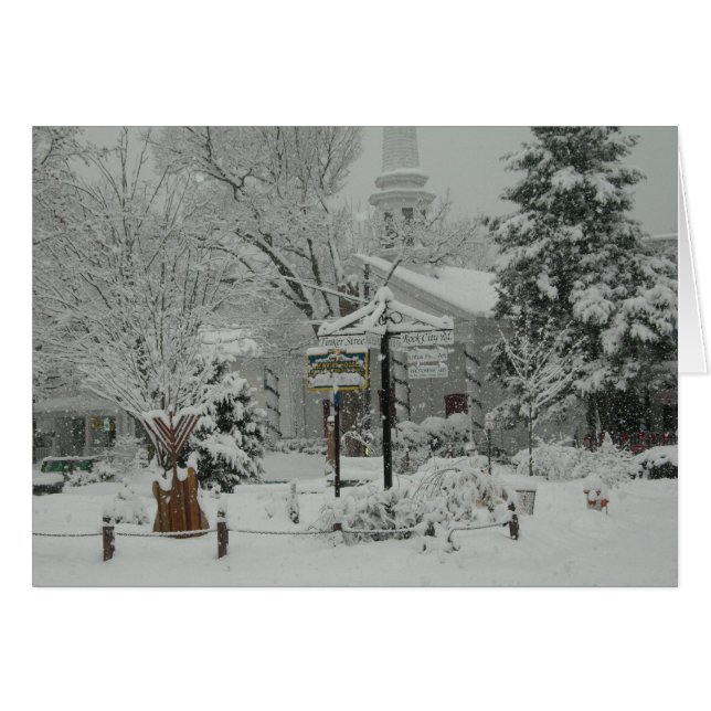 WoodstockのNYの町の広場 (正面横)