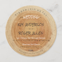 Woodsy素朴 Tree Trunk Sliceユニーク's(木の幹のスライス) 招待状