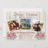 Woodsy 素朴 Merry Christmas - New Home Photo Ann 案内状 (正面)