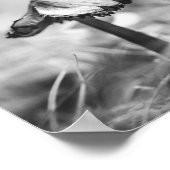 Woodsy Mushroom Black and White Nature Archival ポスター (角)