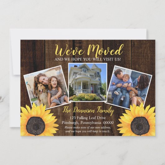 Woodsy Sunflower素朴引っ越しました動画 案内状 (正面)