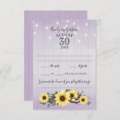 Woodsy Sunflower and Lights水彩反応 出欠カード (正面/裏面)