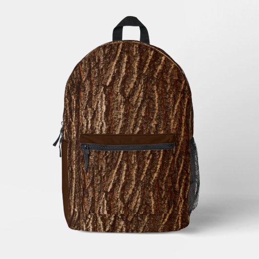 Woodsy 'TREE Bark' Backpack プリントバックパック (正面)