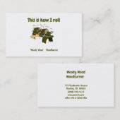 Woodturnerおもしろい Cartoon Lase I 転が How 名刺 (正面/裏面)