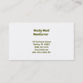 Woodturnerおもしろい Cartoon Lase I 転が How 名刺 (裏面)