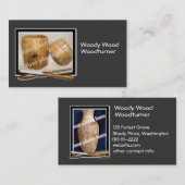 Woodturnerはカスタムな写真の白黒のテンプレートに用具を使います 名刺 (正面/裏面)