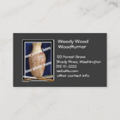 Woodturnerはカスタムな写真の白黒のテンプレートに用具を使います 名刺 (裏面)