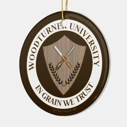 Woodturner Woodturning大学のためのおもしろいなギフト セラミックオーナメント (左)
