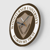 Woodturner Woodturning大学のためのおもしろいなギフト ラージ壁時計 (傾斜)