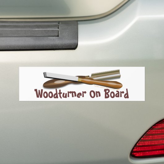 Woodturningの用具によって交差させる荒削りの丸のみおよびゆがみ バンパーステッカー (車上)