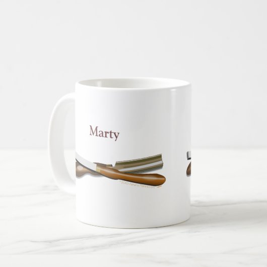 Woodturningはパーソナライズなギフトのマグに用具を使います コーヒーマグカップ (正面左)