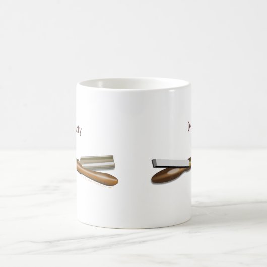 Woodturningはパーソナライズなギフトのマグに用具を使います コーヒーマグカップ (中央)