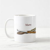 Woodturningはパーソナライズなギフトのマグに用具を使います コーヒーマグカップ (左)