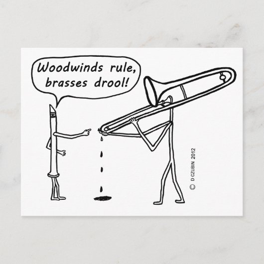 Woodwinds Rule、Brasses Drool ポストカード (正面)