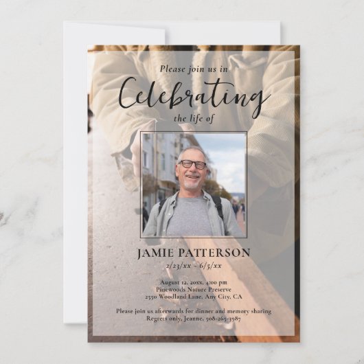 Woodworker Celebration of Life Photo Funeral 招待状 (正面)