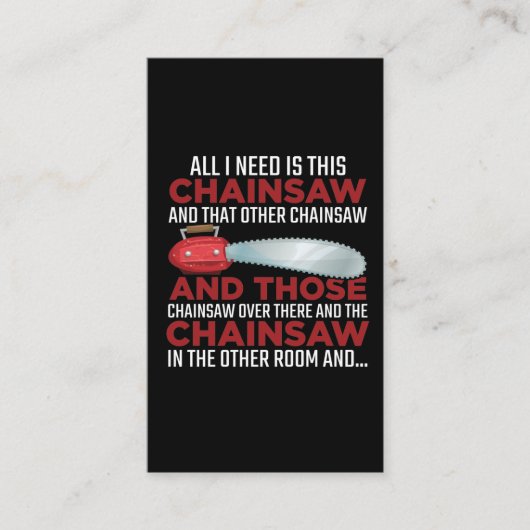 Woodworker Chainsaw Lumberjack Logger Forest (Wood 名刺 (正面)