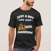 Woodworker Chainsaw Tree Cutter  Mens Kids Tシャツ (正面)