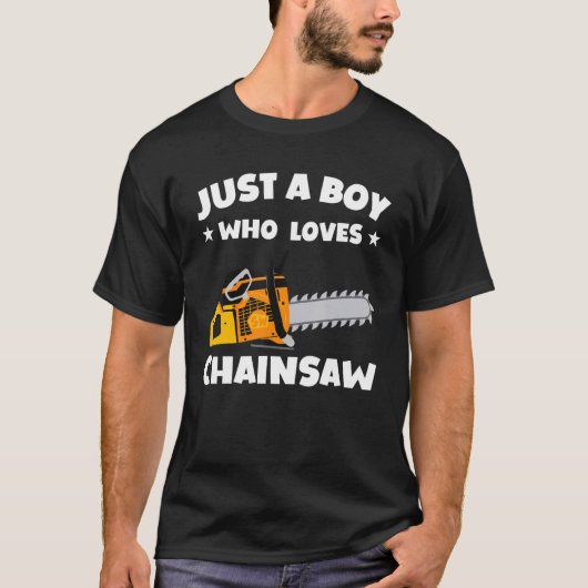 Woodworker Chainsaw Tree Cutter  Mens Kids Tシャツ (正面)