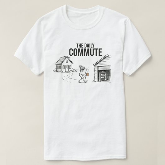 Woodworker Daily Commute Coffee – Funny Carpenter  Tシャツ (デザイン正面)