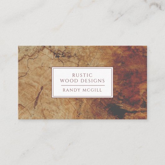 Woodworker Rustic Wood Business Card 名刺 (正面)