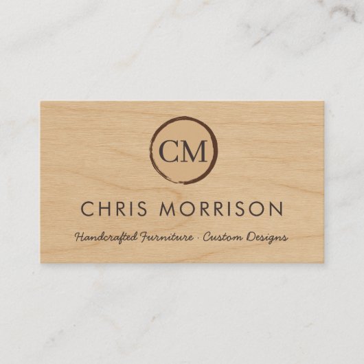 Woodworker Wood QR Code Professional 名刺 (正面)