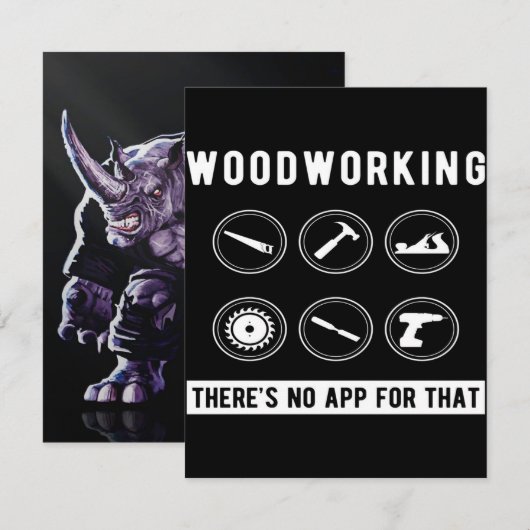 Woodworkingのアプリなし 招待状 (正面/裏面)