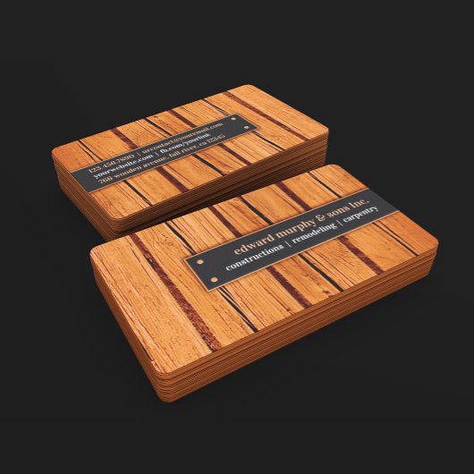 Woodworking Contractor Business Card Template 名刺
