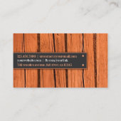 Woodworking Contractor Business Card Template 名刺 (裏面)