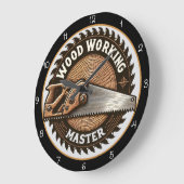 Woodworking Master Saw Blade with Hand Saw ラージ壁時計 (傾斜)