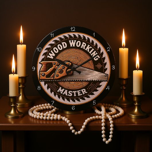 Woodworking Master Saw Blade with Hand Saw ラージ壁時計