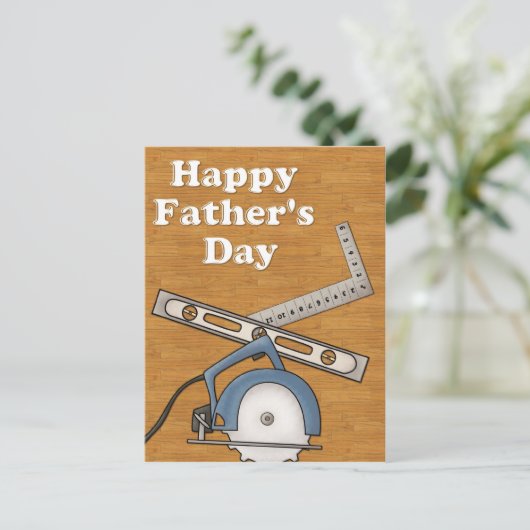 Woodworking/Tools D1 - Happy Father's Day ポストカード (スタンド正面)