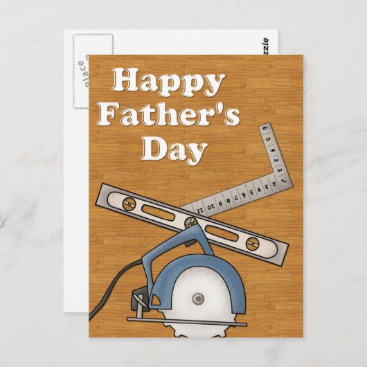 Woodworking/Tools D1 - Happy Father's Day ポストカード (正面/裏面)