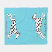 Woodwynd Dalmatians black & liver フリースブランケット (正面(横))