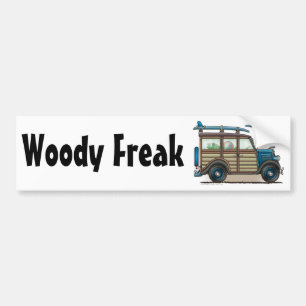 Woody青いワゴンWoodyの異常なバンパーステッカー バンパーステッカー