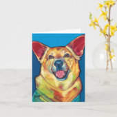 Woody Ronの焼跡によるセラピー犬のメッセージカード カード (黄色い花)