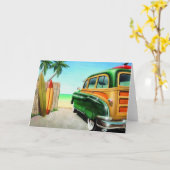 Woodysurfretro カード (黄色い花)