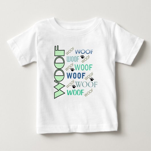 WOOFとWOOFとポーズトドラーティー ベビーTシャツ (正面)