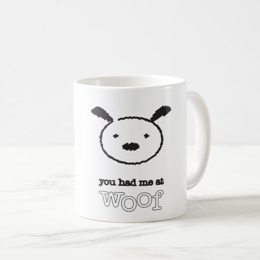 Woofのマグで私がありました コーヒーマグカップ (正面右)