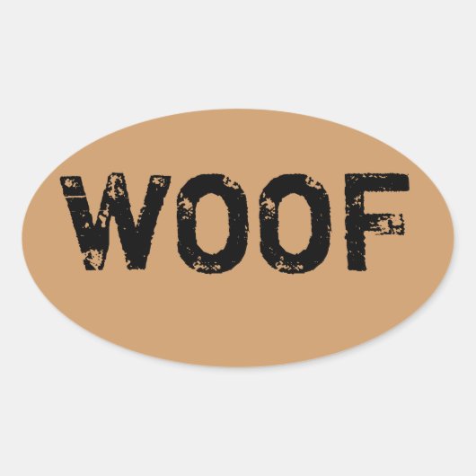 WOOFの楕円形のステッカー 楕円形シール (正面)