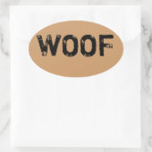 WOOFの楕円形のステッカー 楕円形シール (バッグ)
