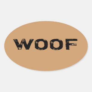 WOOFの楕円形のステッカー 楕円形シール