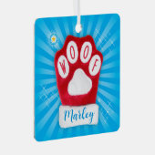 WOOFクリスマスサンタドグレッドミッテン星名を追加 メタルオーナメント (正面右)