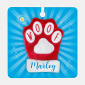 WOOFクリスマスサンタドグレッドミッテン星名を追加 メタルオーナメント (裏面)