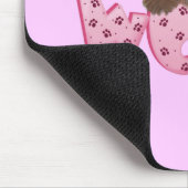 Woof犬のピンクのTシャツおよびギフト マウスパッド (コーナー)