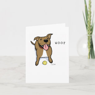 Woof犬 かわいく大きいブラウンの犬は感謝していしています サンキューカード