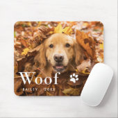 Woof |あなたの犬の写真および足のプリント マウスパッド (マウス)